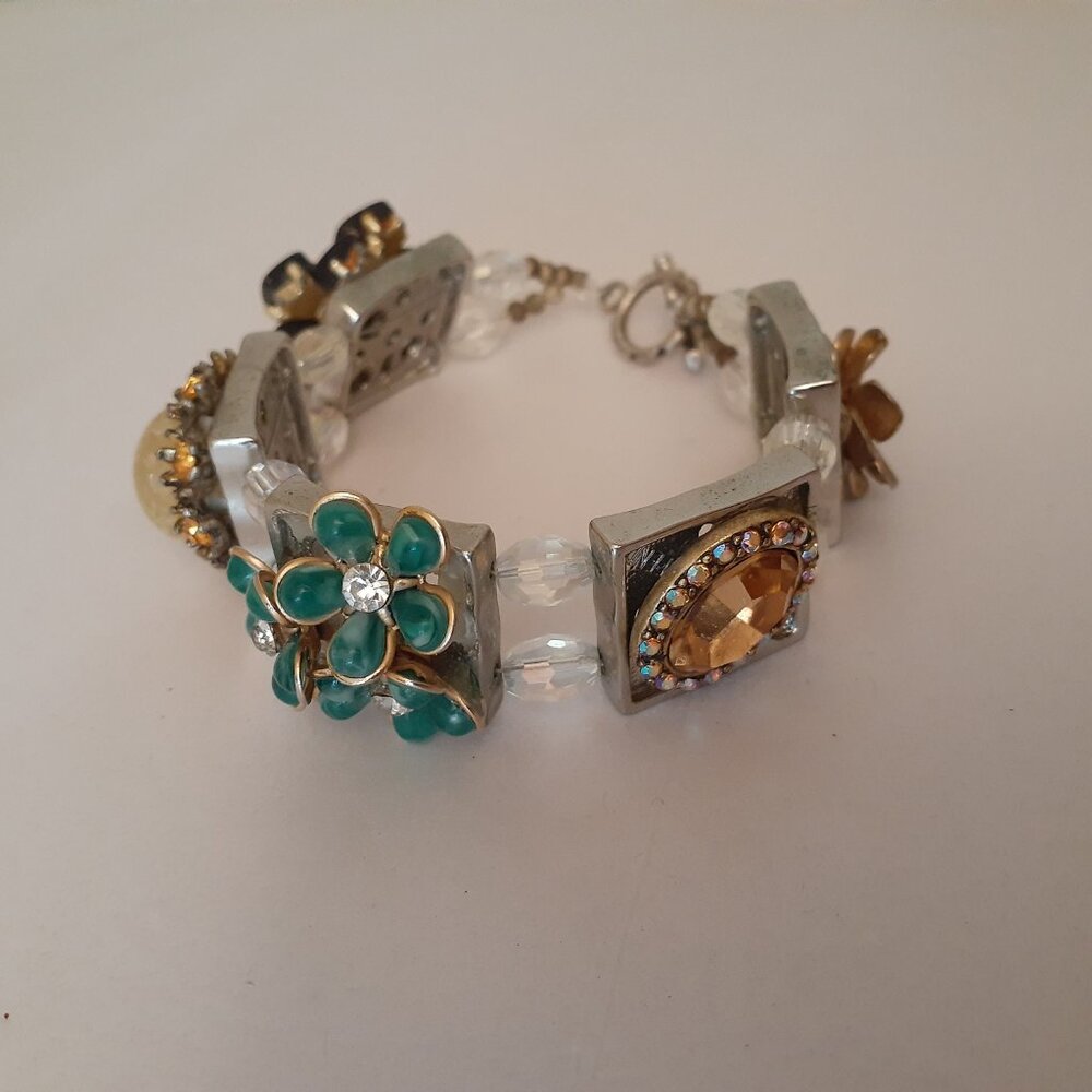 Floral Bejewel Chunky Bracelet